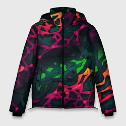 Куртка зимняя мужская Яркая абстракция в стиле камуфляжа, цвет: 3D-светло-серый