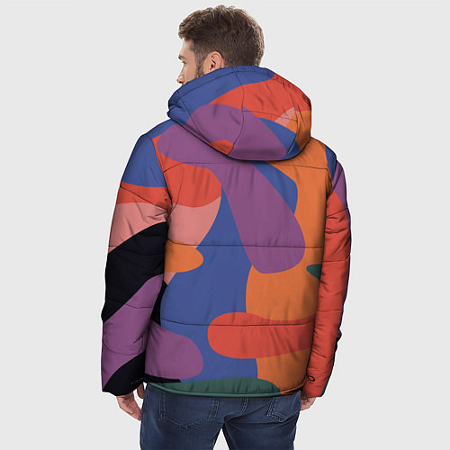 Мужская зимняя куртка Цветные кляксы / 3D-Черный – фото 4