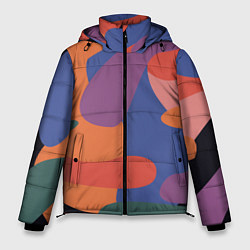 Куртка зимняя мужская Цветные кляксы, цвет: 3D-светло-серый