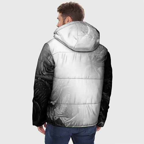 Мужская зимняя куртка GTA6 glitch на светлом фоне по-вертикали / 3D-Черный – фото 4