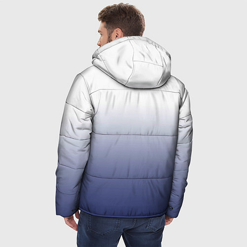 Мужская зимняя куртка Туманный градиент бело-синий / 3D-Светло-серый – фото 4