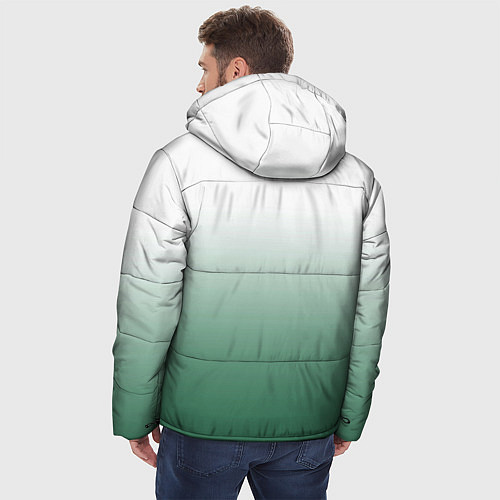 Мужская зимняя куртка Туманный градиент бело-зелёный / 3D-Черный – фото 4