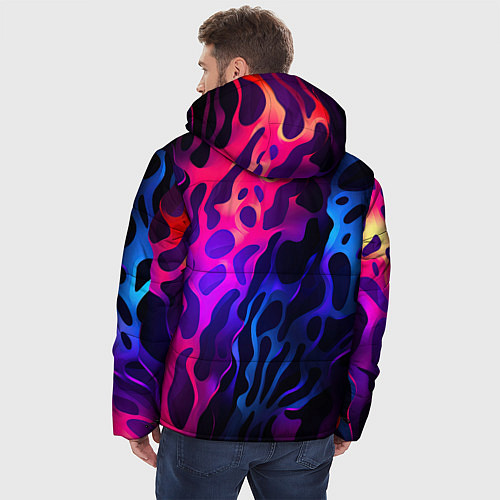 Мужская зимняя куртка Камуфляж из ярких красок / 3D-Черный – фото 4