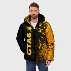 Куртка зимняя мужская GTA6 - gold gradient по-вертикали, цвет: 3D-черный — фото 2