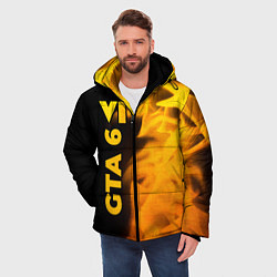 Куртка зимняя мужская GTA 6 - gold gradient по-вертикали, цвет: 3D-черный — фото 2