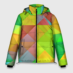 Куртка зимняя мужская Разноцветные фигуры, цвет: 3D-черный