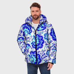 Куртка зимняя мужская Гжель стиль, цвет: 3D-светло-серый — фото 2