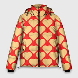 Куртка зимняя мужская Охристые сердца, цвет: 3D-красный