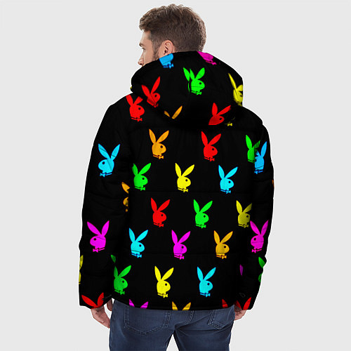 Мужская зимняя куртка Playboy pattern неон / 3D-Красный – фото 4