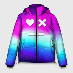 Куртка зимняя мужская Love death robots neon gradient serial, цвет: 3D-черный