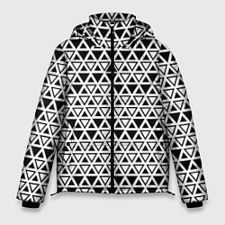 Куртка зимняя мужская Треугольники чёрные и белые, цвет: 3D-светло-серый