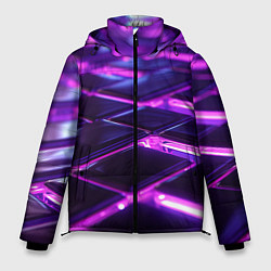 Куртка зимняя мужская Фиолетовая неоновая плитка, цвет: 3D-красный