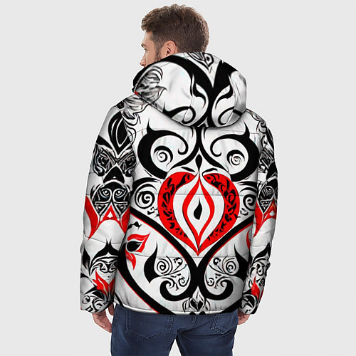 Мужская зимняя куртка Цветные узоры / 3D-Светло-серый – фото 4
