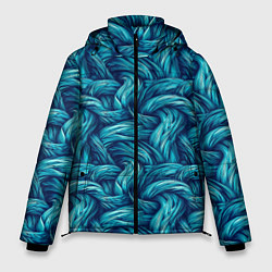 Куртка зимняя мужская Пучки ниток узор, цвет: 3D-черный