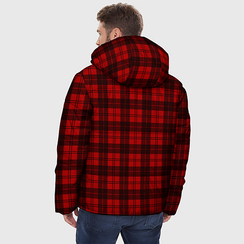 Мужская зимняя куртка Чёрно-красный клетчатый / 3D-Черный – фото 4