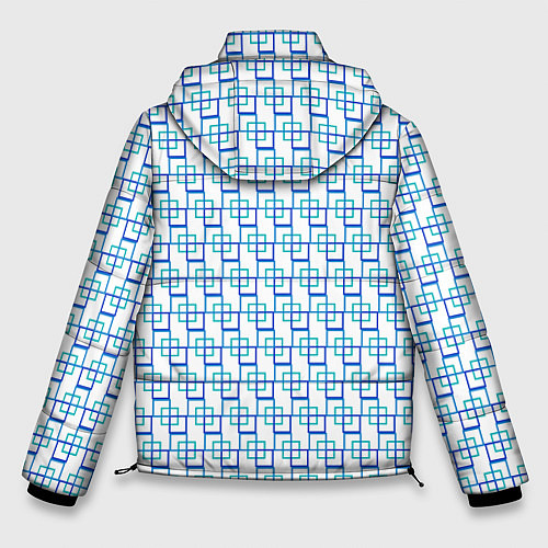 Мужская зимняя куртка Схема квадрат / 3D-Красный – фото 2