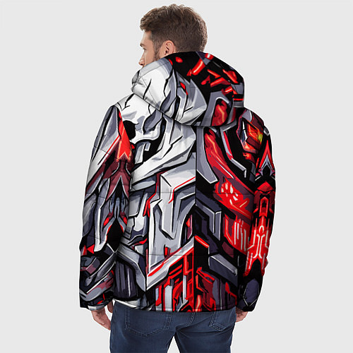 Мужская зимняя куртка Демонические кибер черепа / 3D-Черный – фото 4