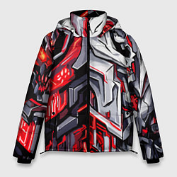 Куртка зимняя мужская Демонические кибер черепа, цвет: 3D-черный