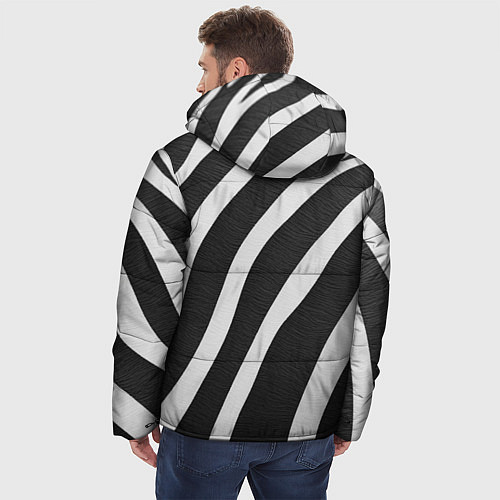 Мужская зимняя куртка Зебровые линии / 3D-Черный – фото 4