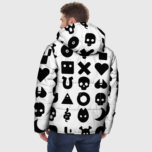 Мужская зимняя куртка Love death robots pattern white / 3D-Черный – фото 4