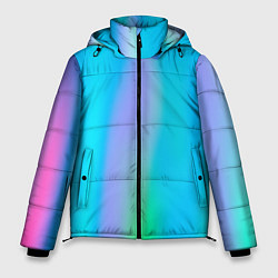 Куртка зимняя мужская Неоновые голографические линии, цвет: 3D-светло-серый