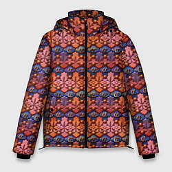 Куртка зимняя мужская Абстрактный паттерн мозаикой, цвет: 3D-черный