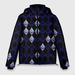 Куртка зимняя мужская Криптовалюта Ethereum на черном, цвет: 3D-черный