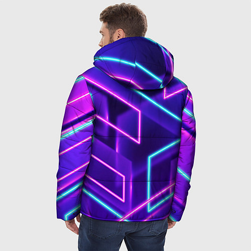 Мужская зимняя куртка Neon Geometric / 3D-Светло-серый – фото 4
