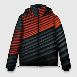 Куртка зимняя мужская Рифленая абстракция, цвет: 3D-черный