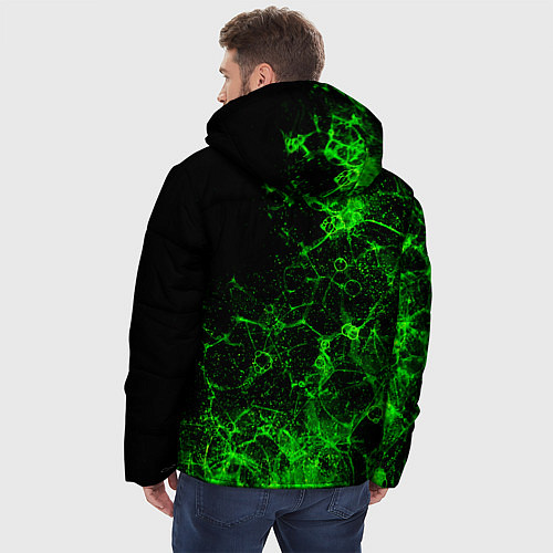 Мужская зимняя куртка Неоновый зеленый дым / 3D-Черный – фото 4