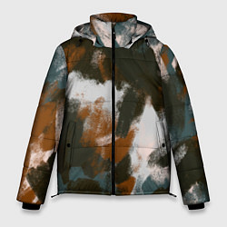 Куртка зимняя мужская Цветные мазки - паттерн, цвет: 3D-черный
