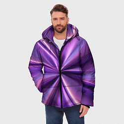 Куртка зимняя мужская Металлический фиолетовый атлас ткань, цвет: 3D-светло-серый — фото 2