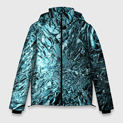 Куртка зимняя мужская Эффект жидкого стекла бирюзовый, цвет: 3D-черный