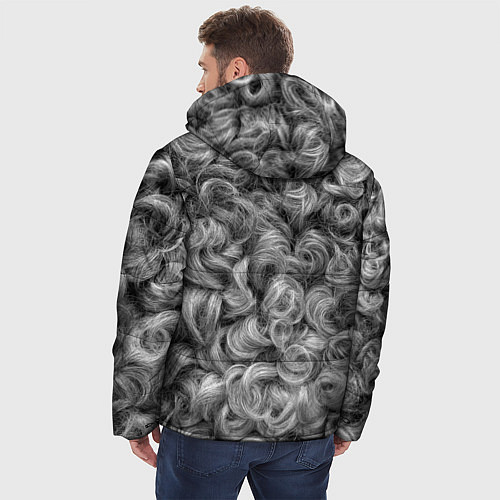 Мужская зимняя куртка Кудрявая шерсть баранов / 3D-Светло-серый – фото 4