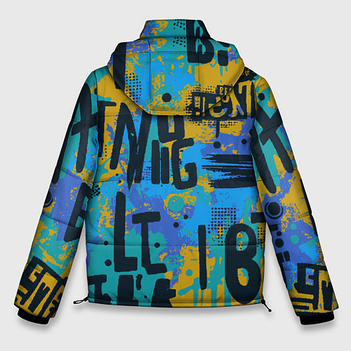 Мужская зимняя куртка Крупные буквы на цветном фоне / 3D-Светло-серый – фото 2