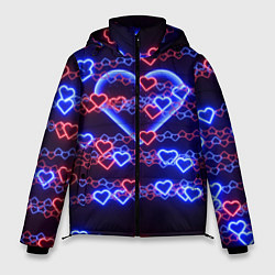 Куртка зимняя мужская Оковы-сердца, синяя половинка, цвет: 3D-светло-серый