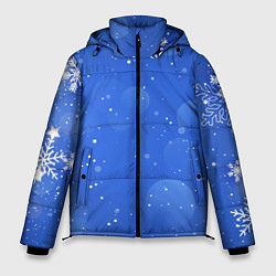 Куртка зимняя мужская Снежный паттерн, цвет: 3D-черный