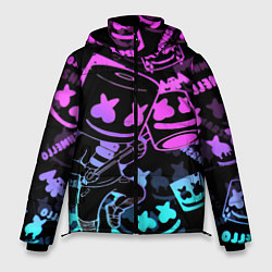 Куртка зимняя мужская Marshmello neon pattern, цвет: 3D-красный