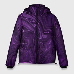 Куртка зимняя мужская Абстакция на темно фиолетовом, цвет: 3D-светло-серый