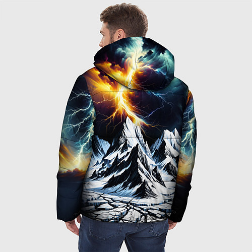 Мужская зимняя куртка Молнии и горы / 3D-Черный – фото 4
