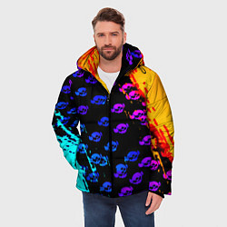 Куртка зимняя мужская Brawl stars neon logo kids, цвет: 3D-черный — фото 2