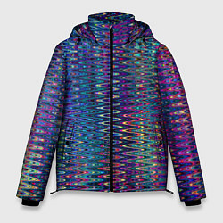 Куртка зимняя мужская Большой волнистый зигзаг разноцветный, цвет: 3D-черный