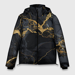 Куртка зимняя мужская Золотой путь на черном граните, цвет: 3D-красный