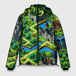 Куртка зимняя мужская Heroes of Might and Magic - pixel map, цвет: 3D-светло-серый