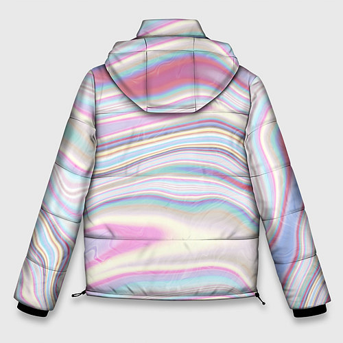 Мужская зимняя куртка Мрамор узор розово-голубой / 3D-Красный – фото 2