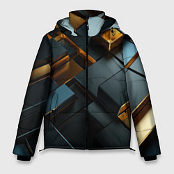 Куртка зимняя мужская Черные и золотые слитки, цвет: 3D-черный