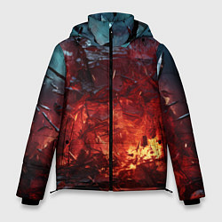 Куртка зимняя мужская Абстрактный взрыв, цвет: 3D-красный