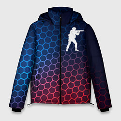 Куртка зимняя мужская Counter Strike неоновые соты, цвет: 3D-черный