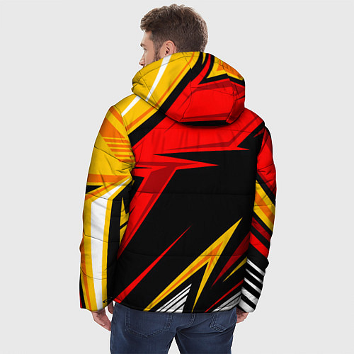 Мужская зимняя куртка Роблокс - спортивная абстрация / 3D-Черный – фото 4