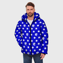 Куртка зимняя мужская Роблокс паттерн мобайл, цвет: 3D-светло-серый — фото 2